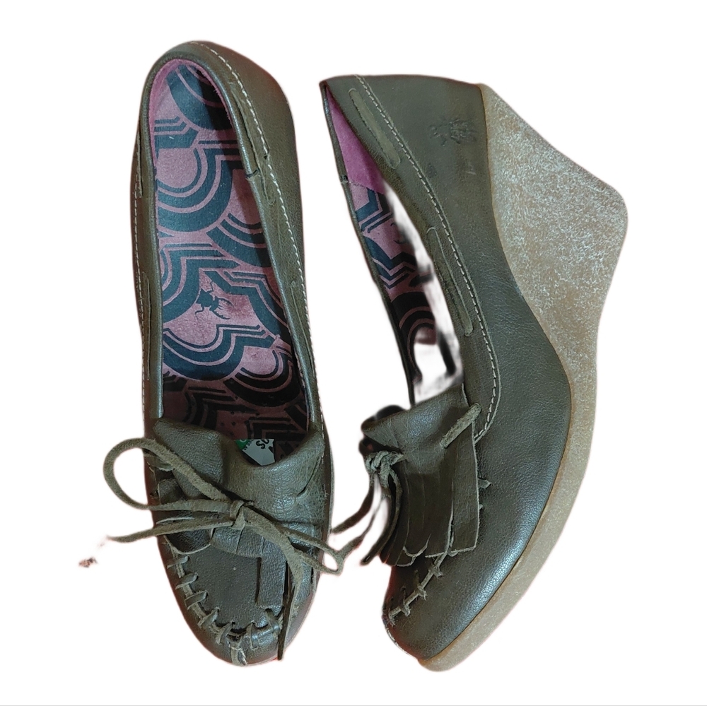 Fly London Brown Leather Wedges Women'svsize 8 EU 38